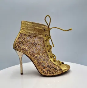 Spica Lace gold Skin Heel 8.5cm