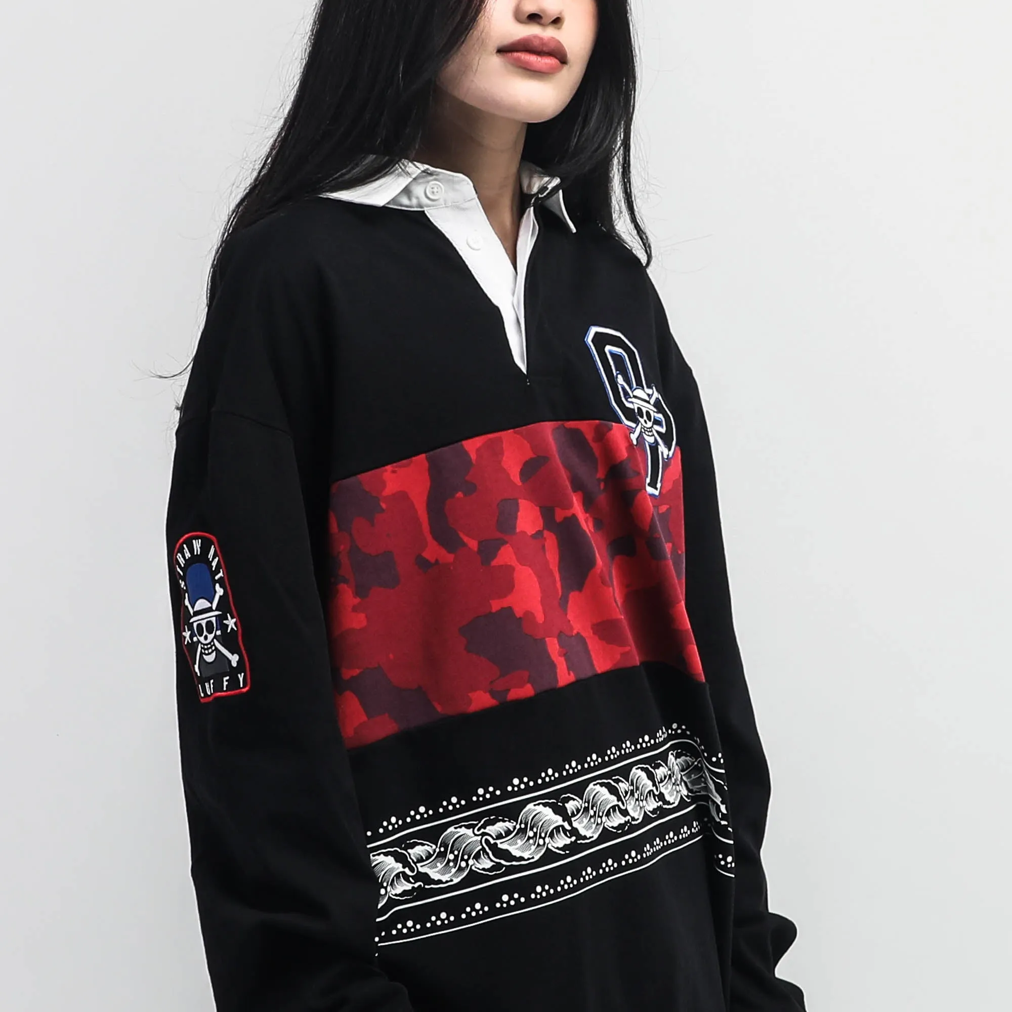 Straw Hat Crew Black Rugby Shirt