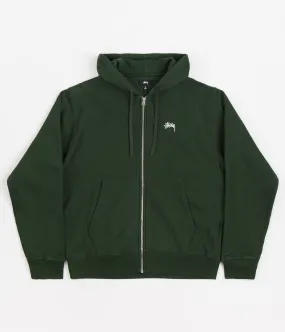 Stussy Stock Logo Zip Hoodie - Forest