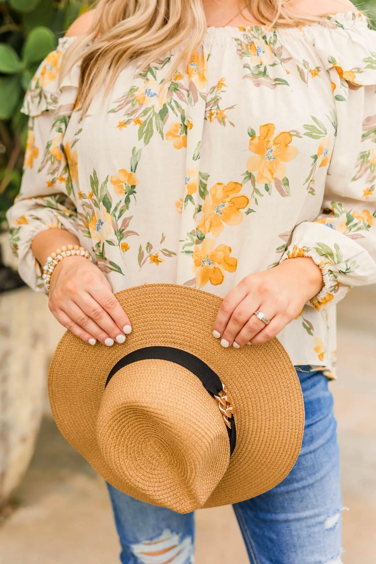 Sunshine Delight Woven Panama Hat- Tan