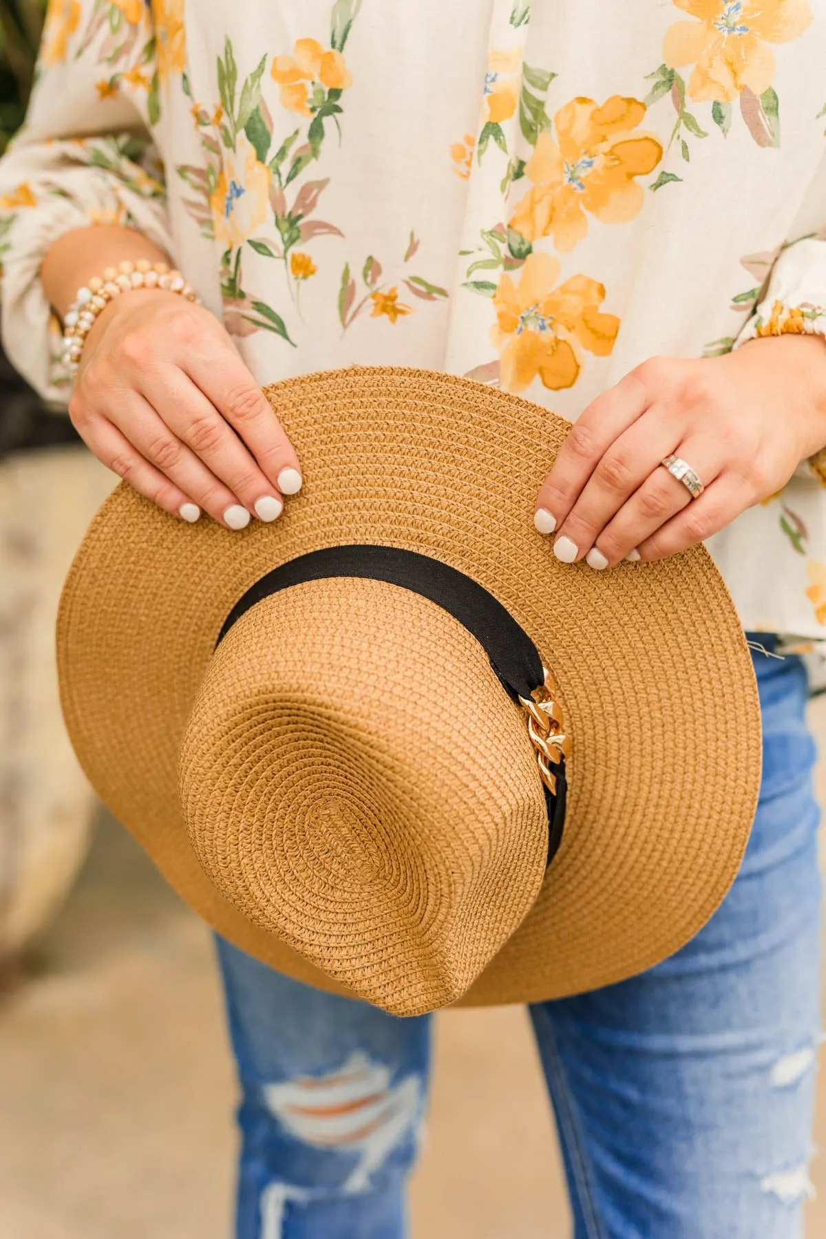 Sunshine Delight Woven Panama Hat- Tan