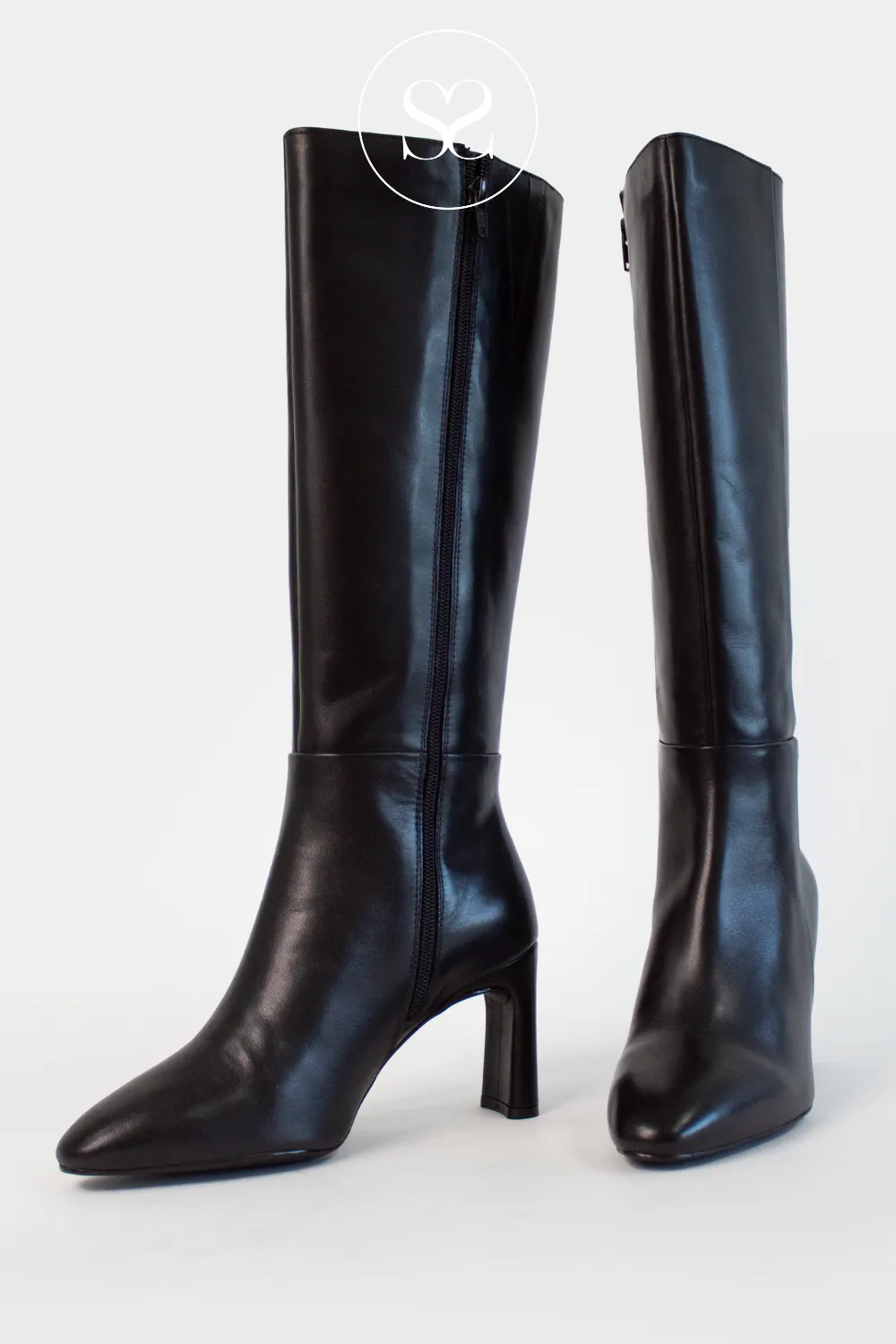 UNISA WOLCOT BLACK HIGH BLOCK HEEL KNEE HIGH BOOTS