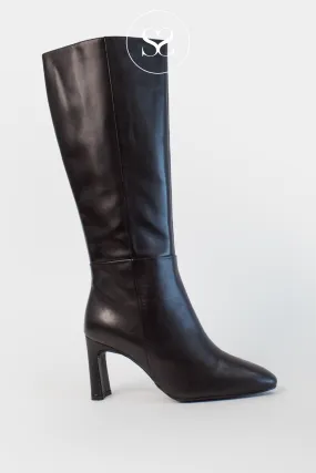 UNISA WOLCOT BLACK HIGH BLOCK HEEL KNEE HIGH BOOTS