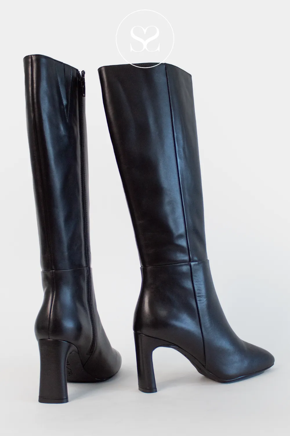 UNISA WOLCOT BLACK HIGH BLOCK HEEL KNEE HIGH BOOTS