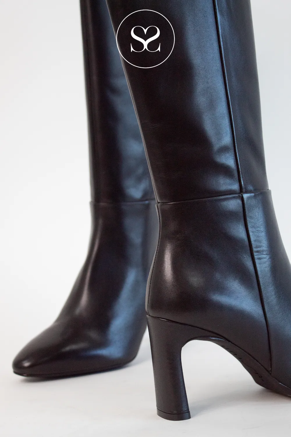 UNISA WOLCOT BLACK HIGH BLOCK HEEL KNEE HIGH BOOTS