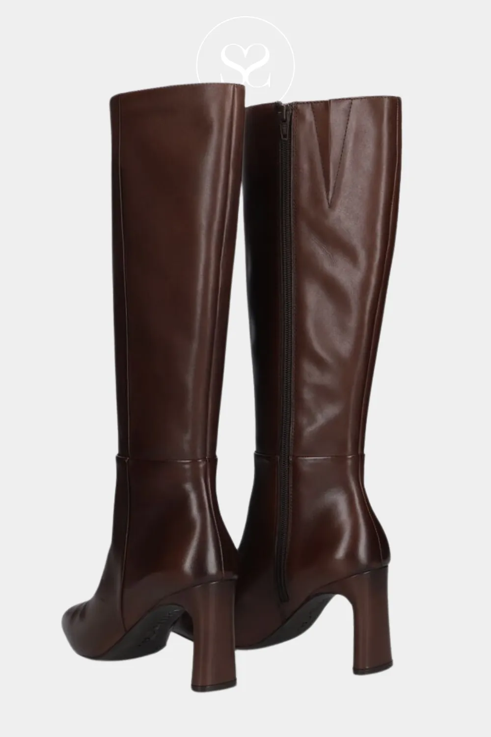 UNISA WOLCOT BROWN LEATHER KNEE HIGH BOOTS