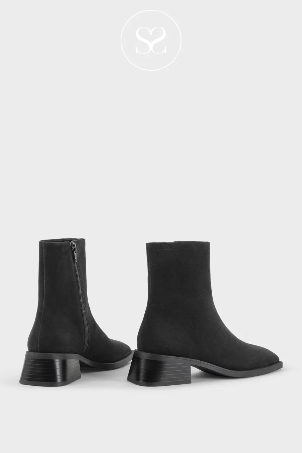 VAGABOND BLANCA 5217-240 BLACK SUEDE BLOCK HEEL ANKLE BOOTS