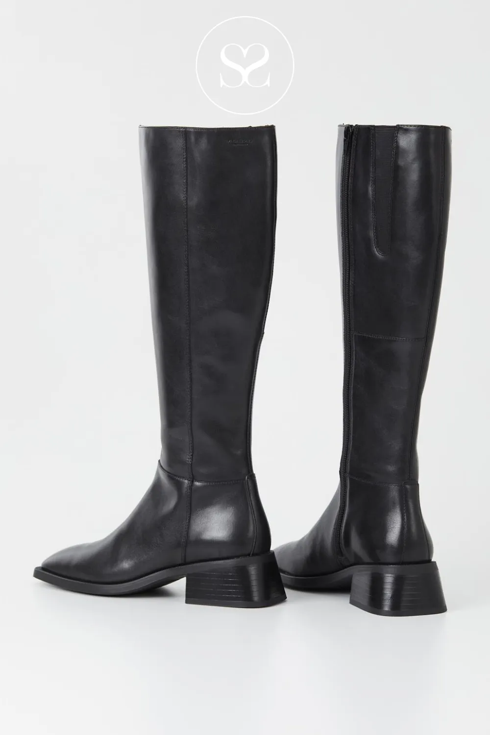 VAGABOND BLANCA 5417-801 BLACK LEATHER KNEE HIGH BOOTS