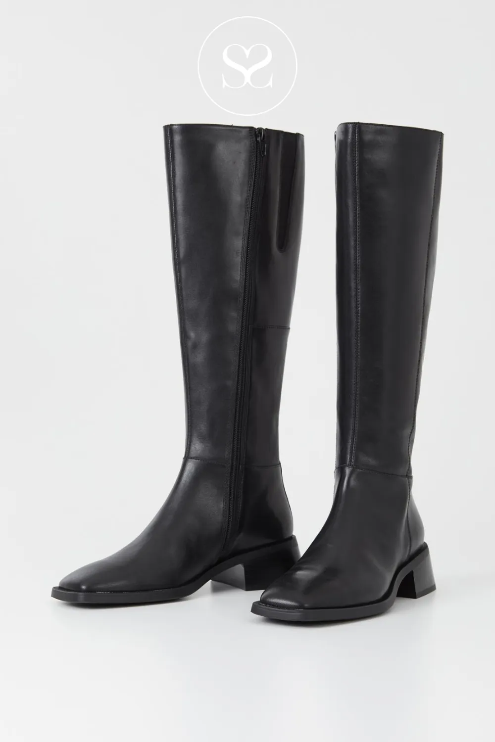 VAGABOND BLANCA 5417-801 BLACK LEATHER KNEE HIGH BOOTS