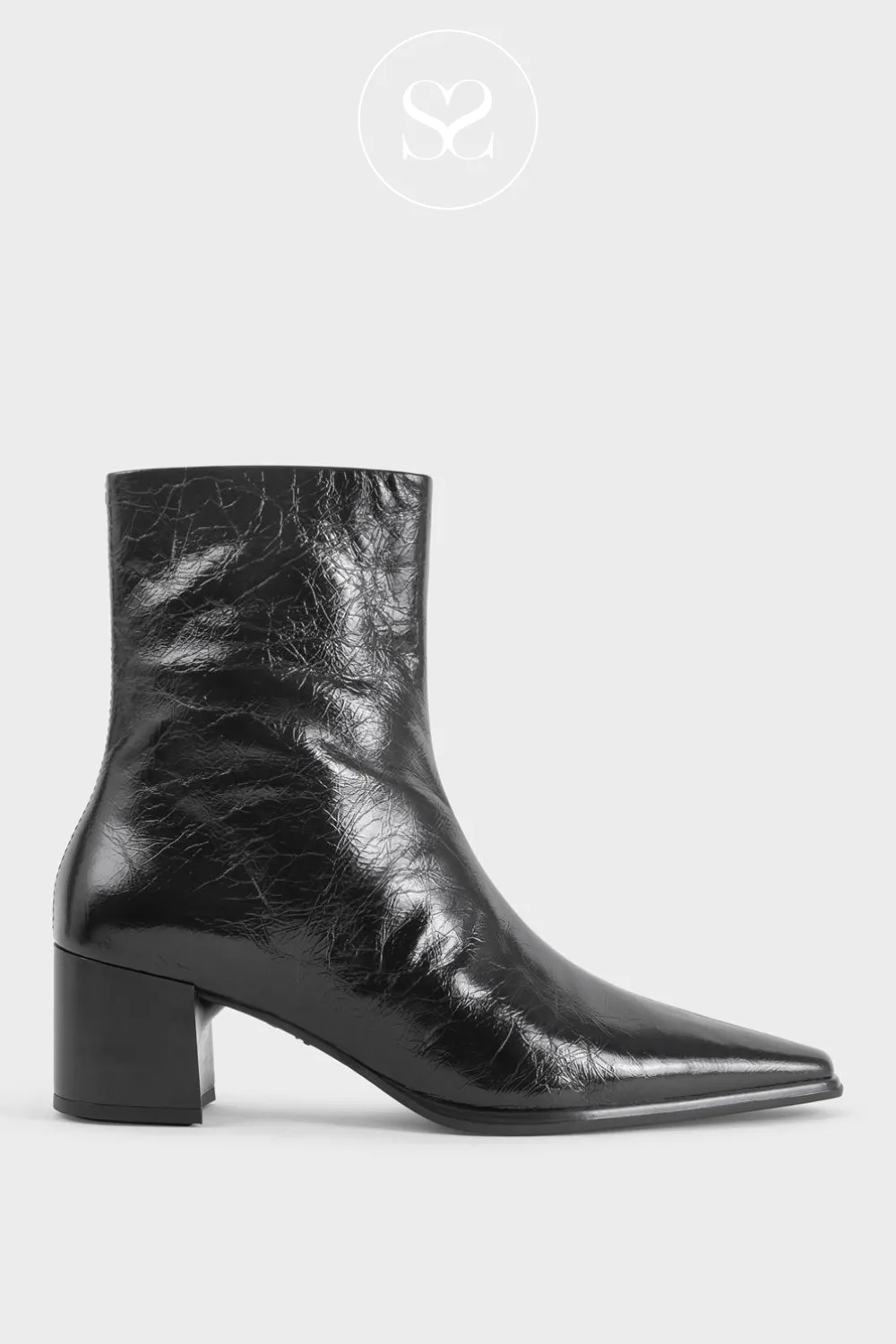 VAGABOND GISELLE 5854-060 BLACK PATENT LEATHER ANKLE BOOTS