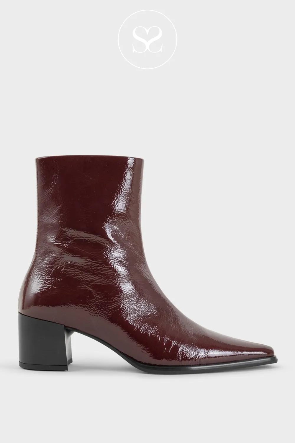 VAGABOND GISELLE 5854-060 WINE/RED PATENT LEATHER ANKLE BOOTS