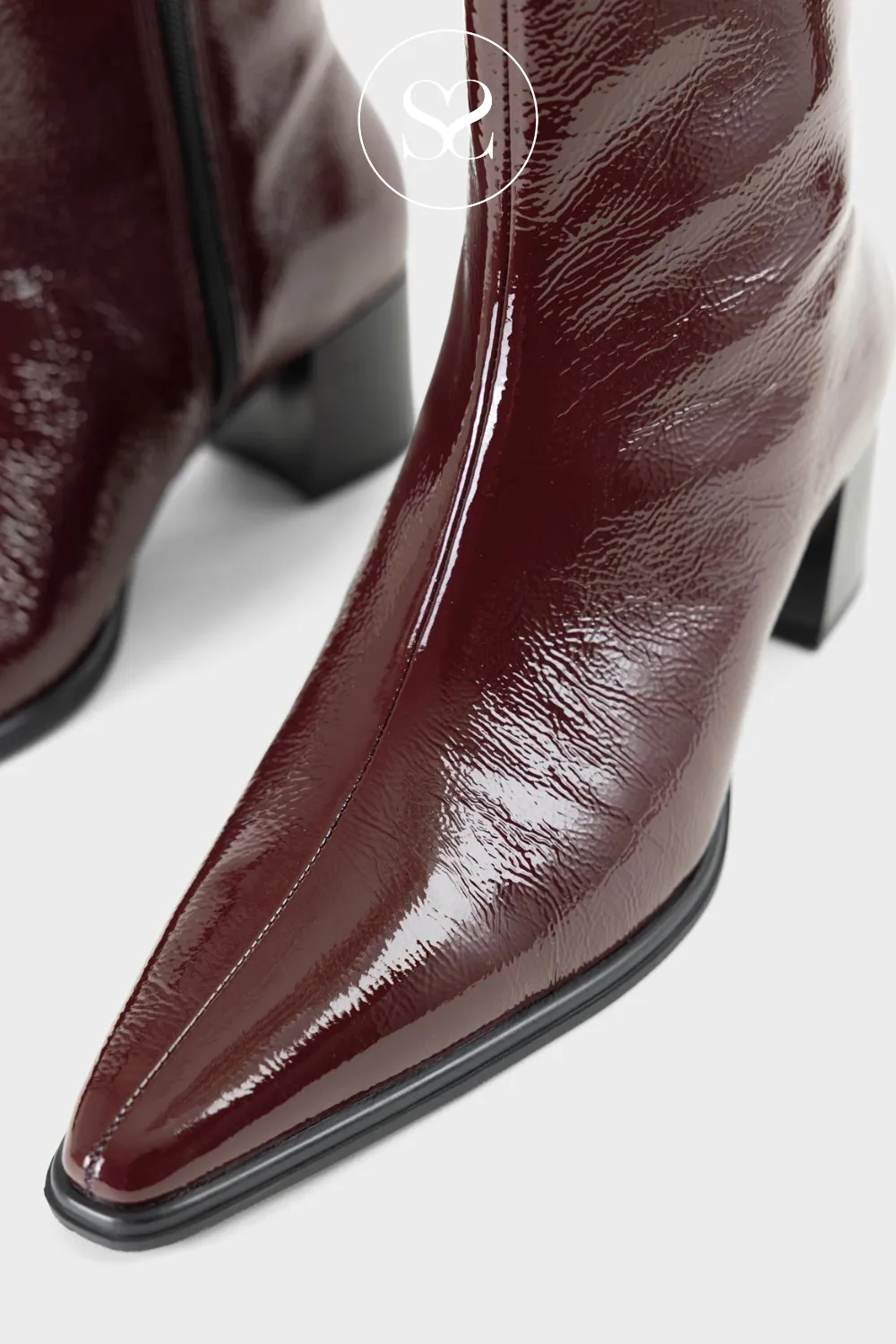 VAGABOND GISELLE 5854-060 WINE/RED PATENT LEATHER ANKLE BOOTS