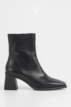 VAGABOND HEDDA 5002-001 BLACK LEATHER BLOCK HEEL ANKLE BOOTS