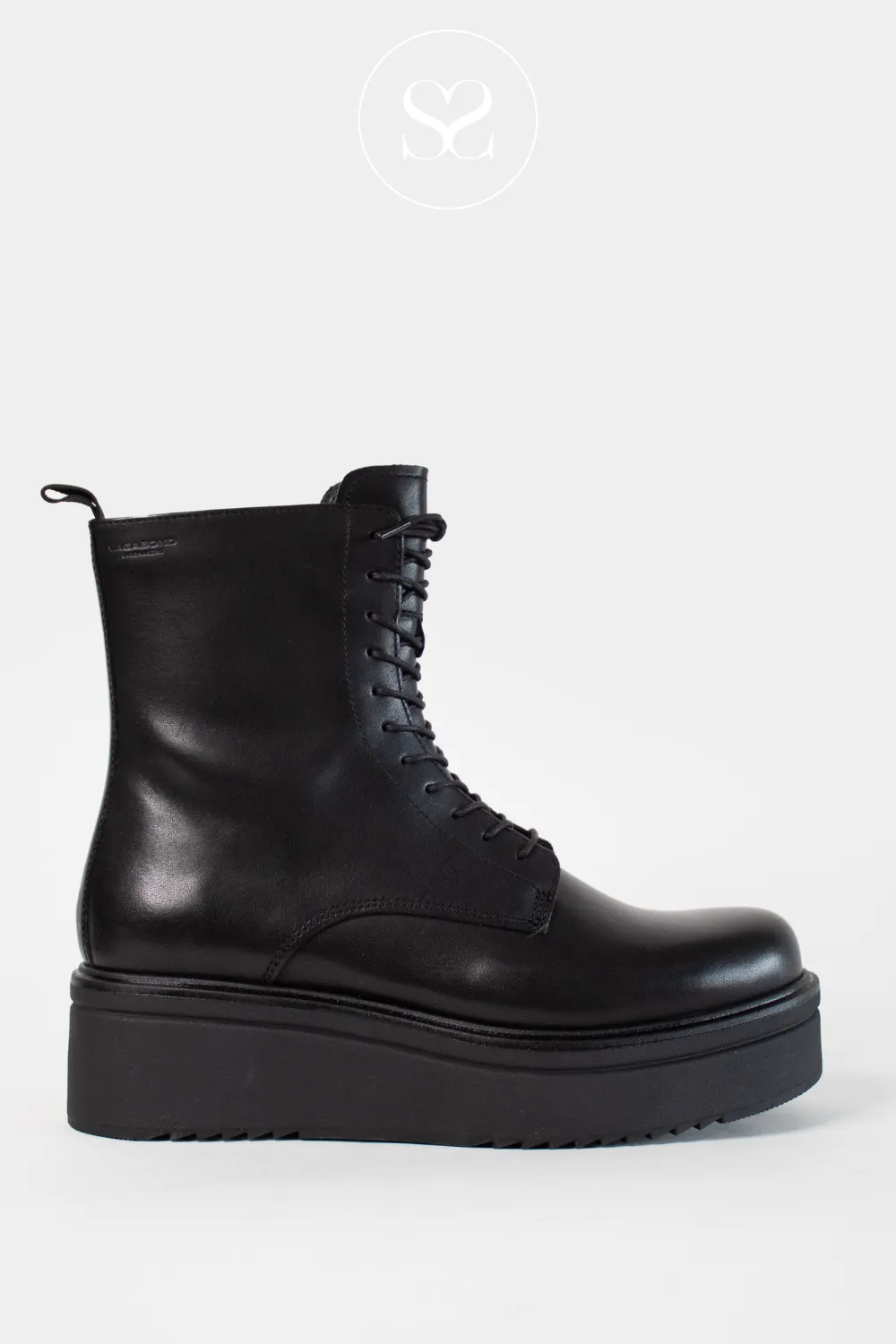 VAGABOND TARA 5846-001 BLACK LEATHER BIKER BOOTS