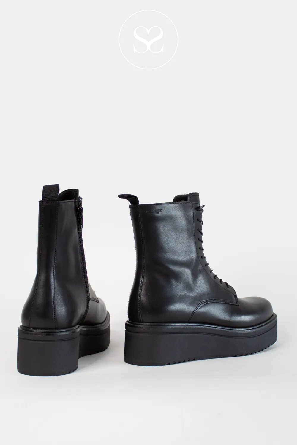 VAGABOND TARA 5846-001 BLACK LEATHER BIKER BOOTS