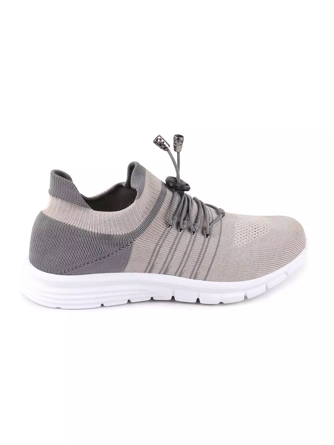 Women Light Grey Sports Lace-Up Outdoor Running Shoes