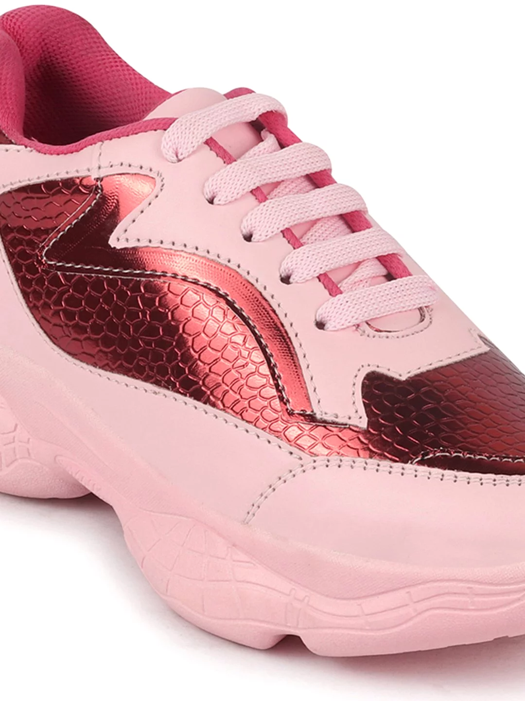 Women Pink Sports & Outdoor Lace Up Running Shoes