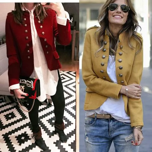 Women's Fashion Solid Color Patchwork Button Double Breasted Coat