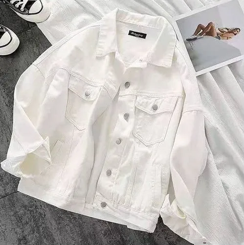 Women's Simple Style Solid Color Single Breasted Coat Denim Jacket