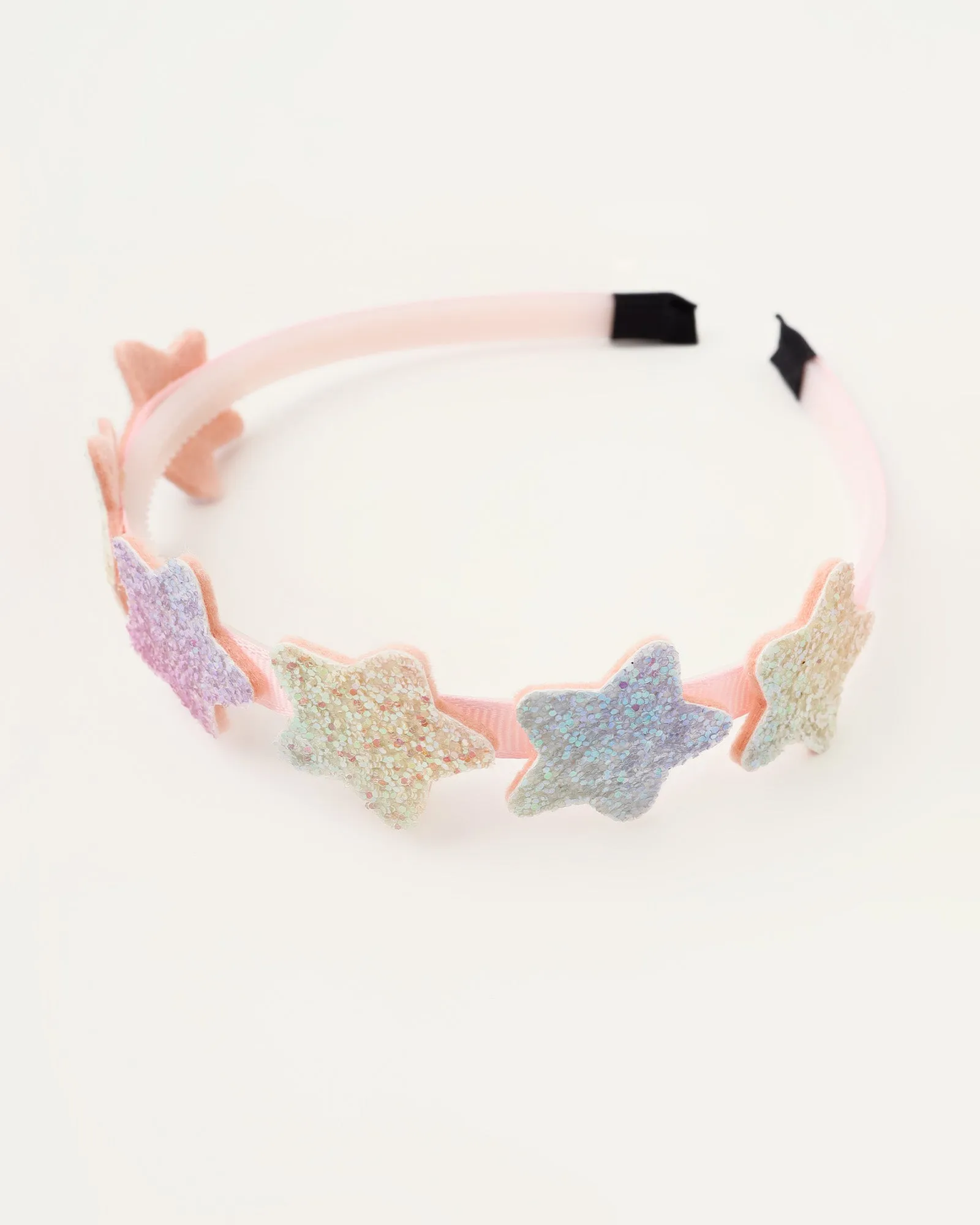 Yellow Pink Glitter Stars Headband